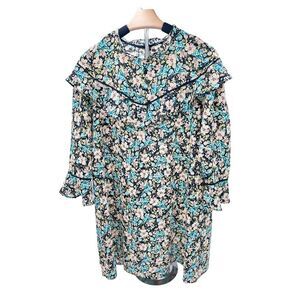 ZARA Black Floral Cottage Mini Dress